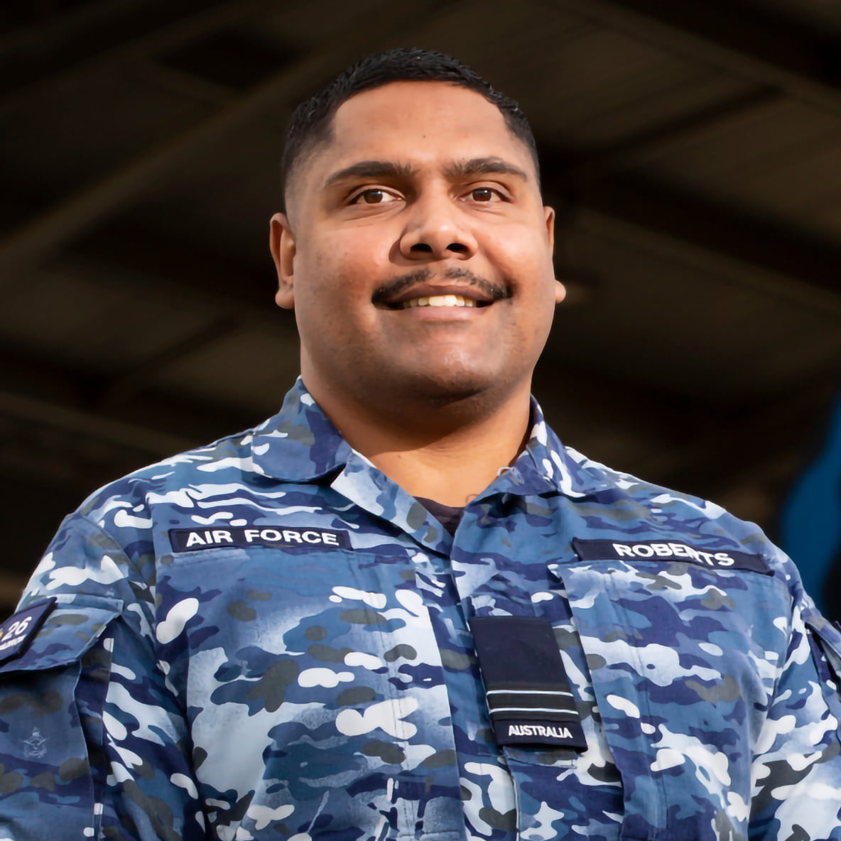 A member of the Air Force smiling.